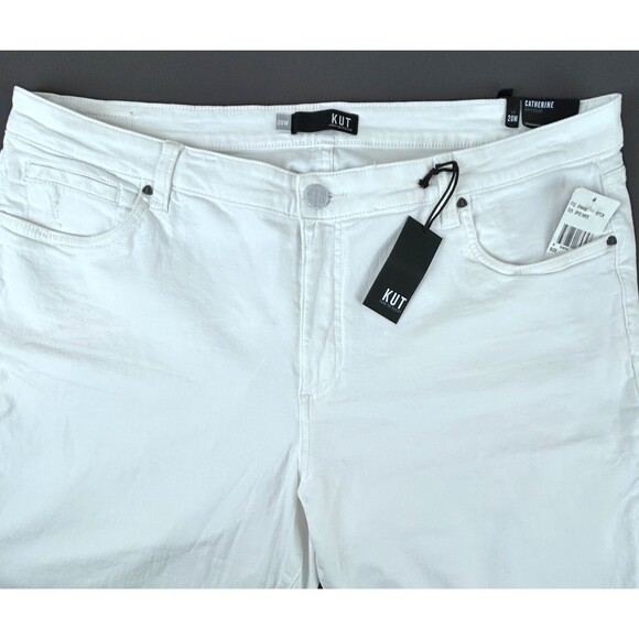 Kut from the Kloth Denim - Kut From The Kloth Catherine Boyfriend White Denim Jeans Size 20W NWT